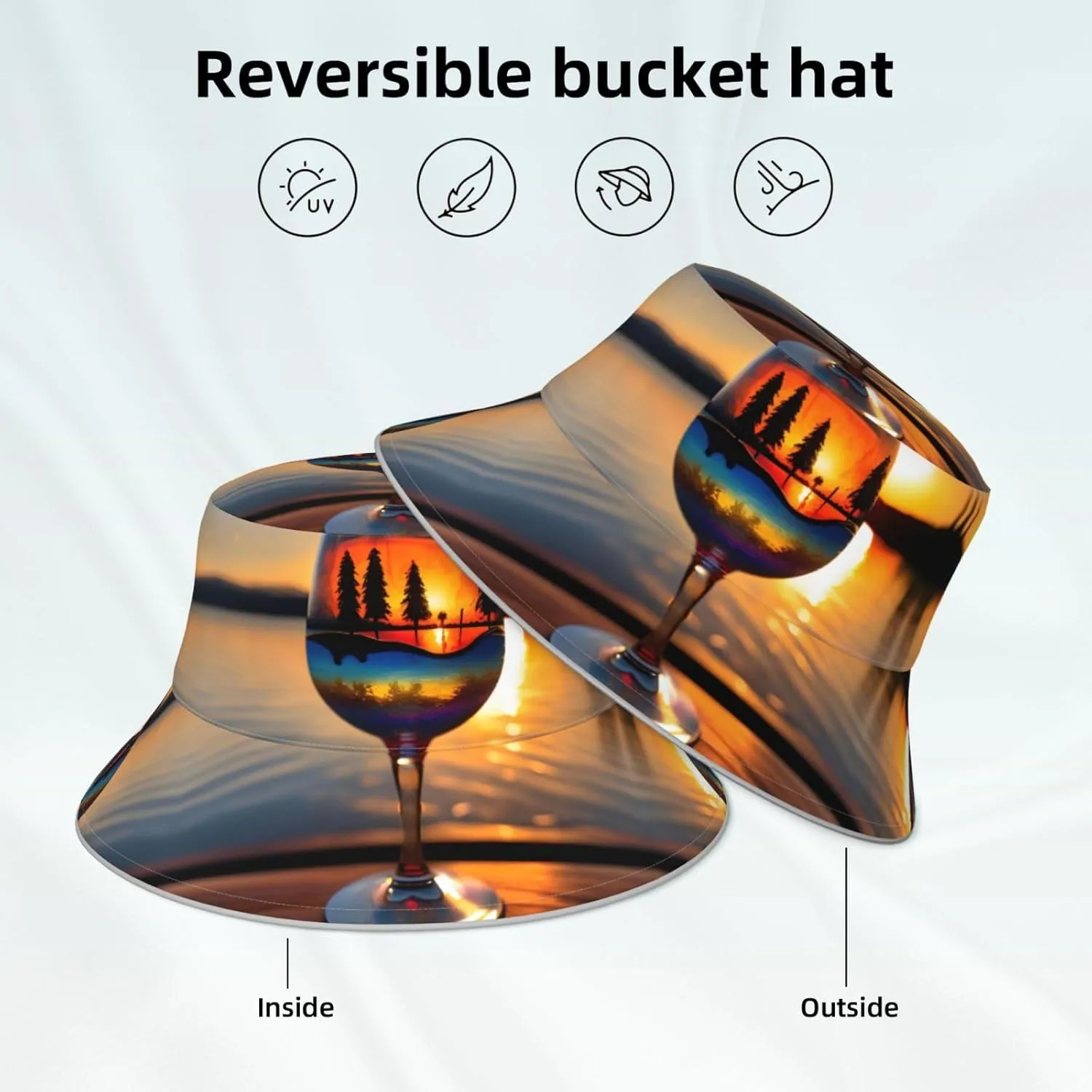 Teal Blue Reflective Bucket Hat - Summer Bucket Hat for Men and Women,Ideal for Outdoor Activities with Reversible