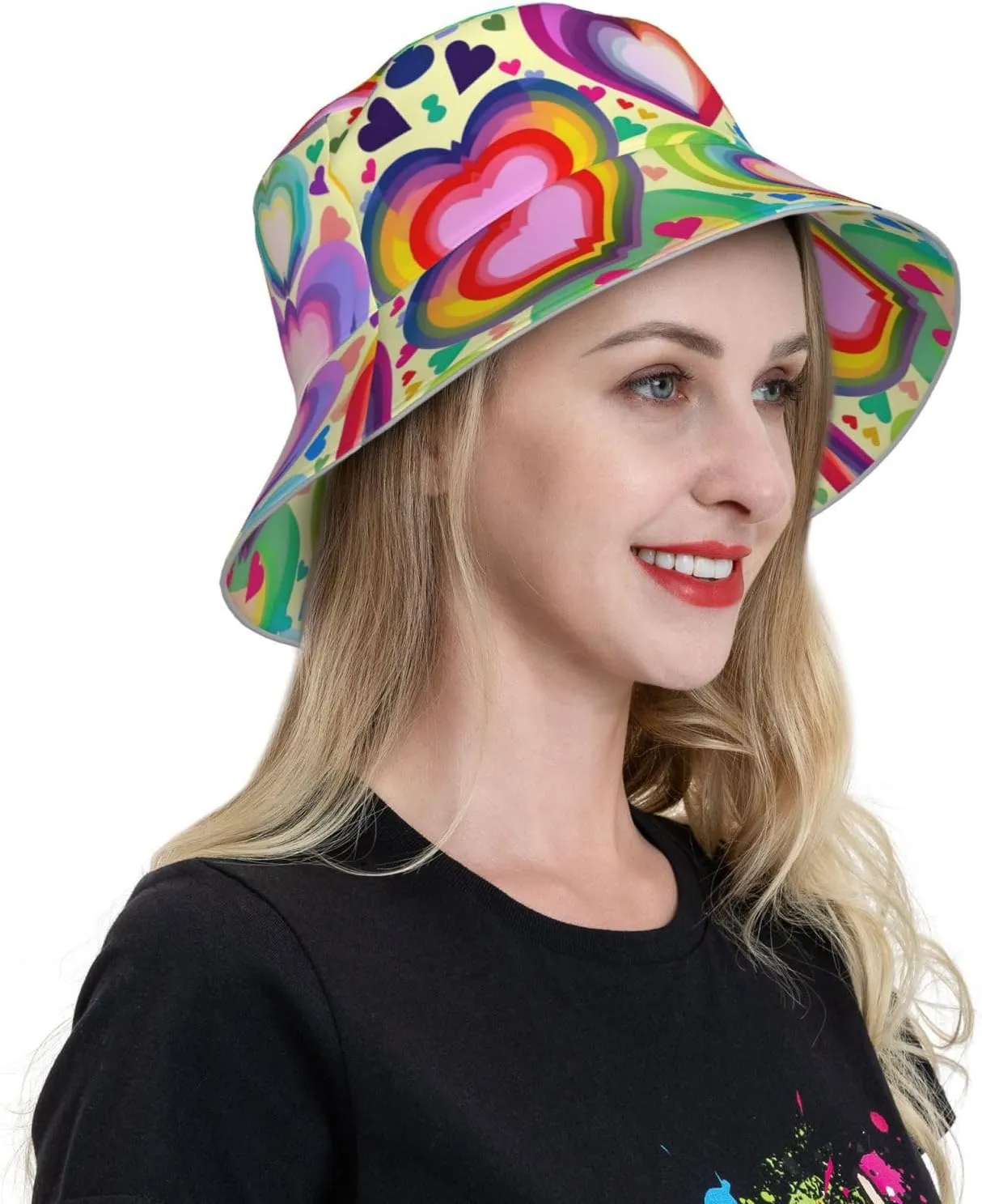 Teal Blue Reflective Bucket Hat - Summer Bucket Hat for Men and Women,Ideal for Outdoor Activities with Reversible