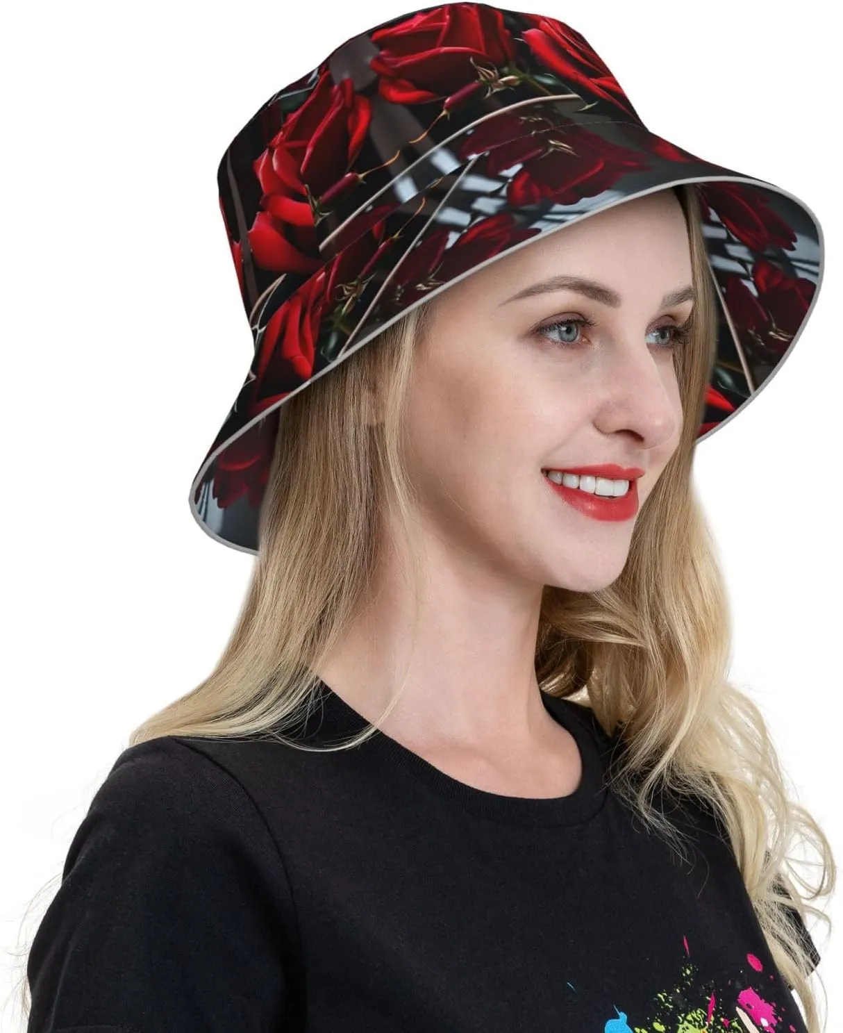 Teal Blue Reflective Bucket Hat - Summer Bucket Hat for Men and Women,Ideal for Outdoor Activities with Reversible