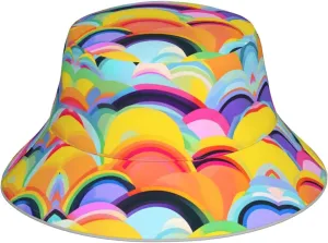 Teal Blue Reflective Bucket Hat - Summer Bucket Hat for Men and Women,Ideal for Outdoor Activities with Reversible