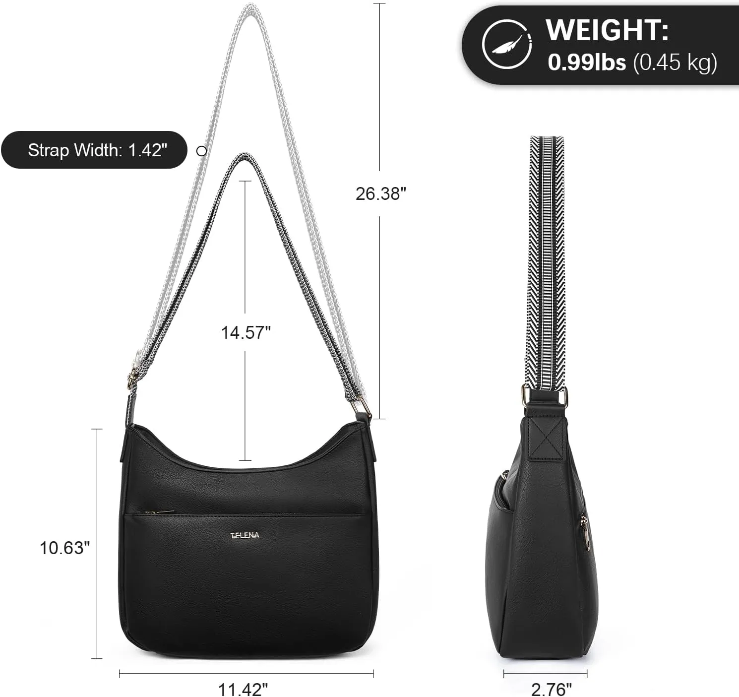 Telena Crossbody Bags for Women Trendy Vegan Leather Purse Shoulder Bag Hobo Bucket Large Capacity