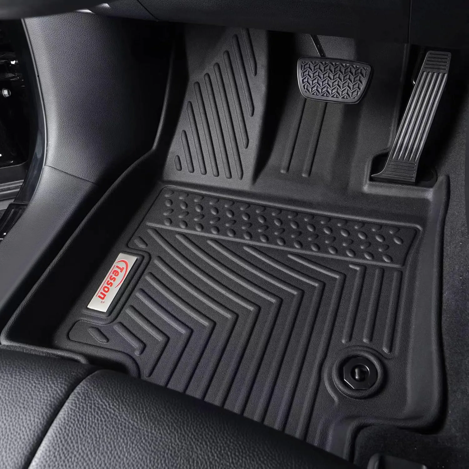 Tesson All Weather Floor Mats Accessories 3 Row Liner Set & Cargo Liner Custom Fit for 7 Seats 2021-2025 Chevy Chevrolet Suburban/GMC Yukon XL/Cadillac Escalade ESV with 2nd Row Bucket Seats