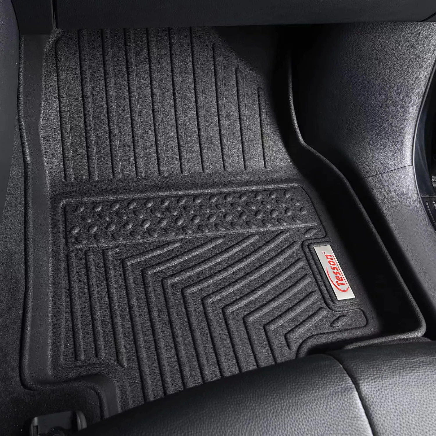 Tesson All Weather Floor Mats Accessories 3 Row Liner Set & Cargo Liner Custom Fit for 7 Seats 2021-2025 Chevy Chevrolet Suburban/GMC Yukon XL/Cadillac Escalade ESV with 2nd Row Bucket Seats