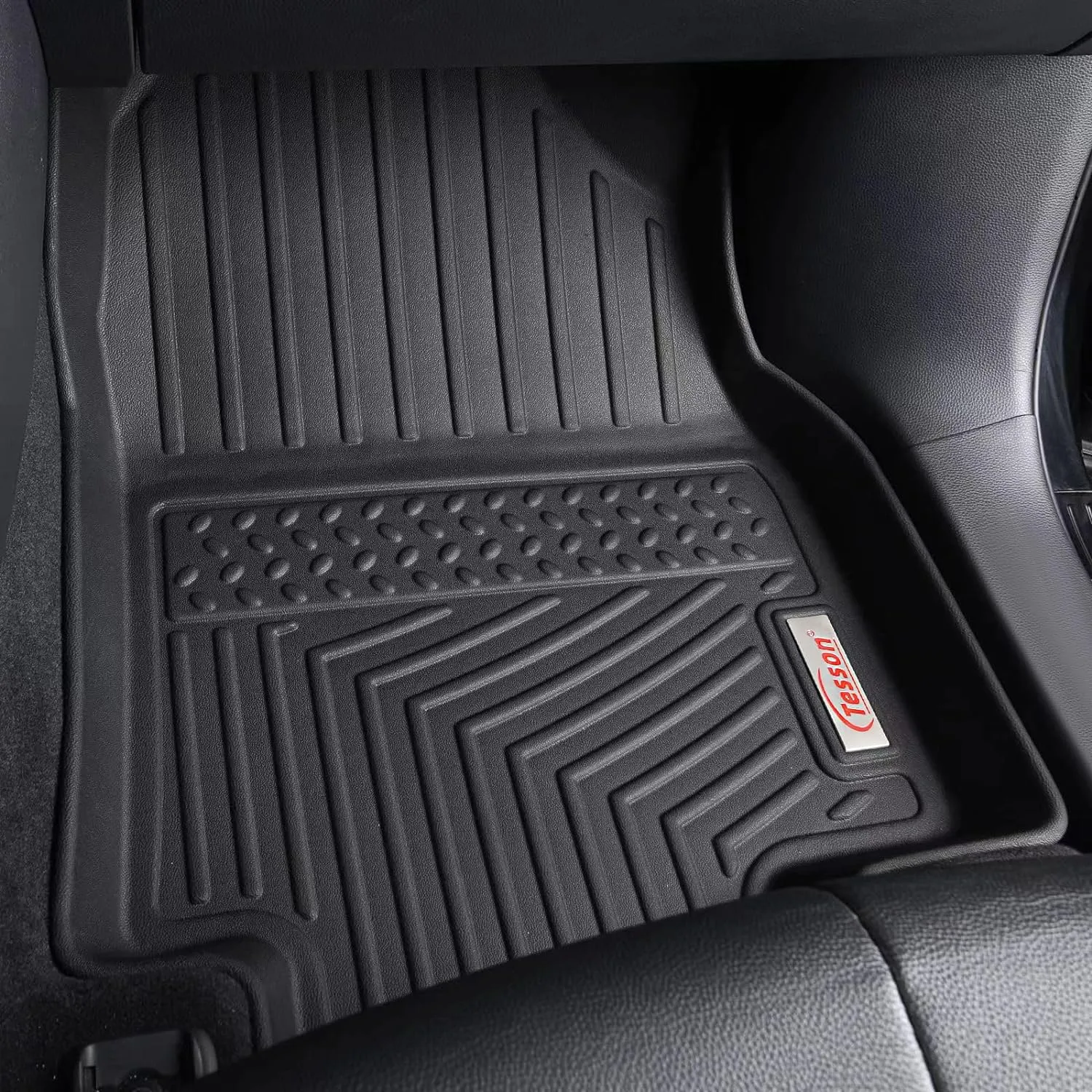 Tesson All Weather Floor Mats Accessories 3 Row Liner Set & Cargo Liner Custom Fit for 7 Seats 2021-2025 Chevy Chevrolet Suburban/GMC Yukon XL/Cadillac Escalade ESV with 2nd Row Bucket Seats