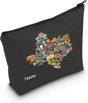 Texas Cosmetic Bag Texas Gift Welcome to Texas Moving to Texas Gift Texas Travel Gift Texas Gifts for Her (Texa BLK)