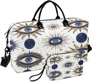 The Eye Of The God Of Light Travel Duffel Bag Large Capacity Weekender Bag with Toiletry Bag Detachable Shoulder Strap Travel Tote Bag for Women
