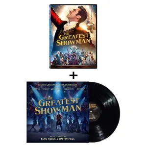 The Greatest Showman: 2017 Movie DVD   Motion Picture Soundtrack 12", 33rpm Vinyl Record Bundle Featuring Rewrite the Stars and This Is Me