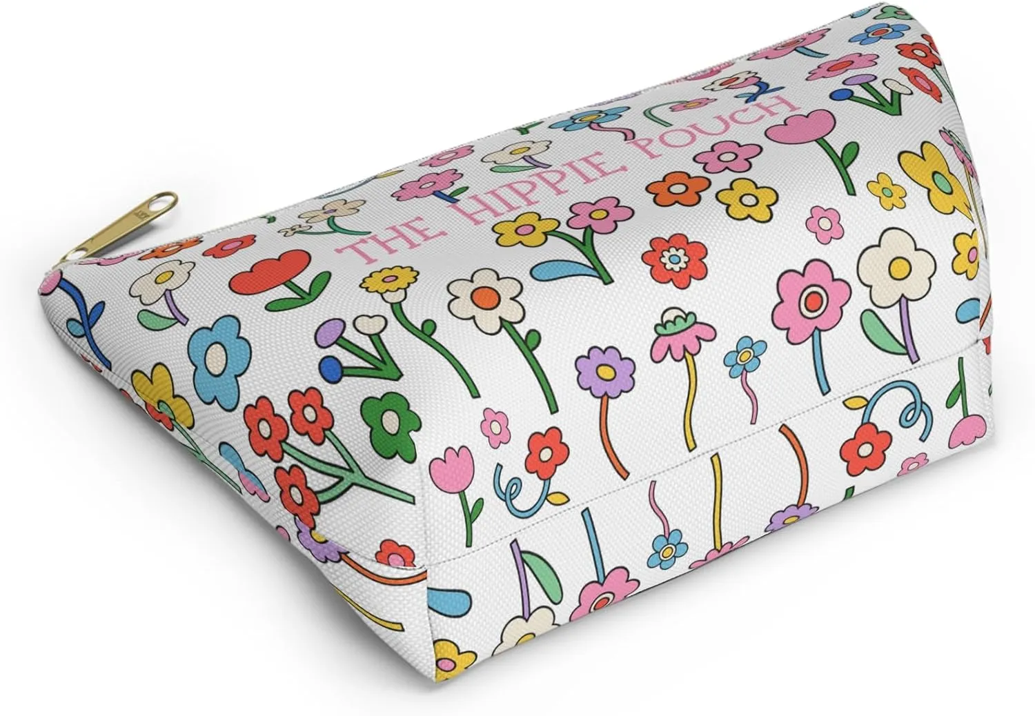 The Hippie Pouch Floral Groovy Utility Pouch Travel Bag 70st Makeup Cosmetic Bag Gift for Friends Plant Lovers Gift