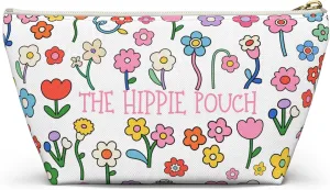 The Hippie Pouch Floral Groovy Utility Pouch Travel Bag 70st Makeup Cosmetic Bag Gift for Friends Plant Lovers Gift