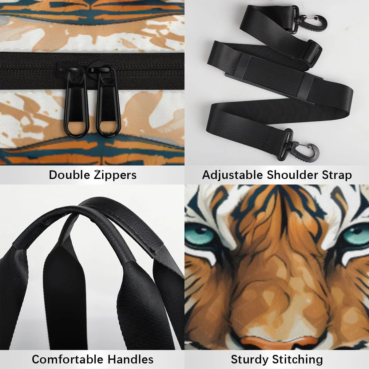 Tiger Personalized Dance Bags, Tiger Custom Sport Duffel Bag Travel Duffle Bag Overnight Weekender Bag