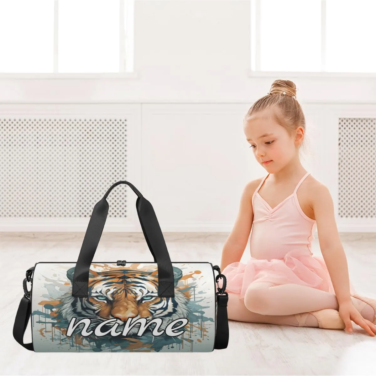 Tiger Personalized Dance Bags, Tiger Custom Sport Duffel Bag Travel Duffle Bag Overnight Weekender Bag