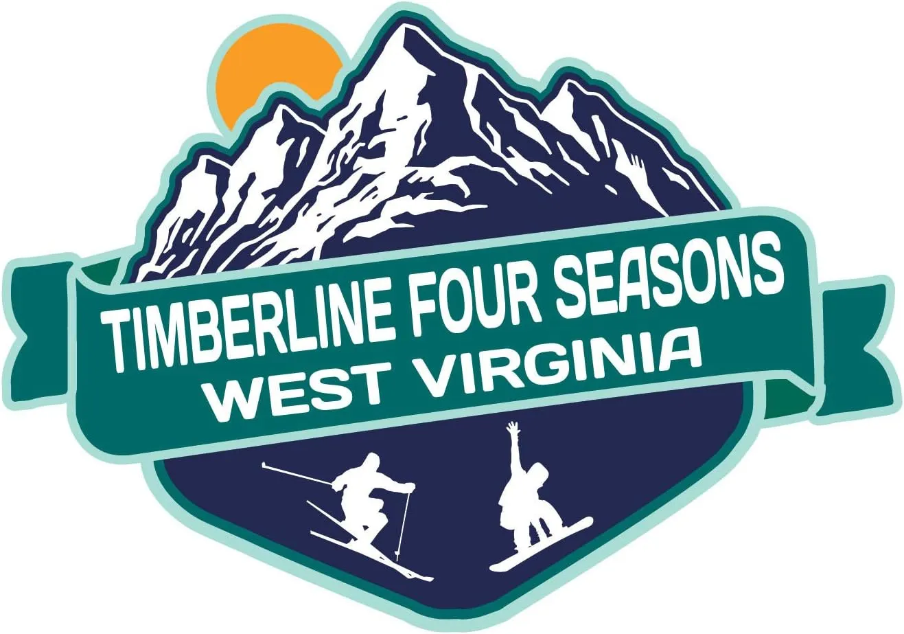 Timberline Four Seasons West Virginia Ski Adventures Souvenir 4 Inch Vinyl Decal Sticker Mountain Design 4-Pack