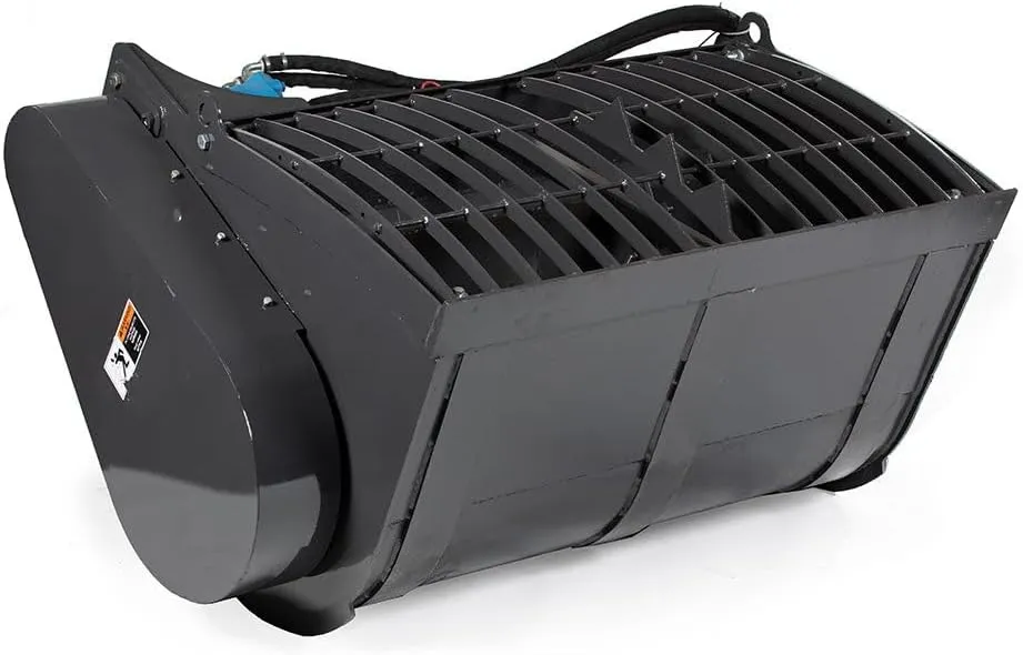 Titan Attachments Skid Steer Concrete Mixer Attachment, Universal 17.7 Cu FT Cement Auger Bucket with Side Discharge, Removable Screen, Cutting Edge, Serrated Bag Cutter, Landscaping Equipment