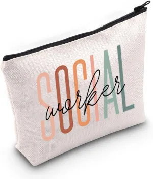 TOBGBE Volunteer Gift Women Social Worker Idea Appreciation Makeup Bag Social Worker Graduation Intern Inspirational Gifts (SW Worker)
