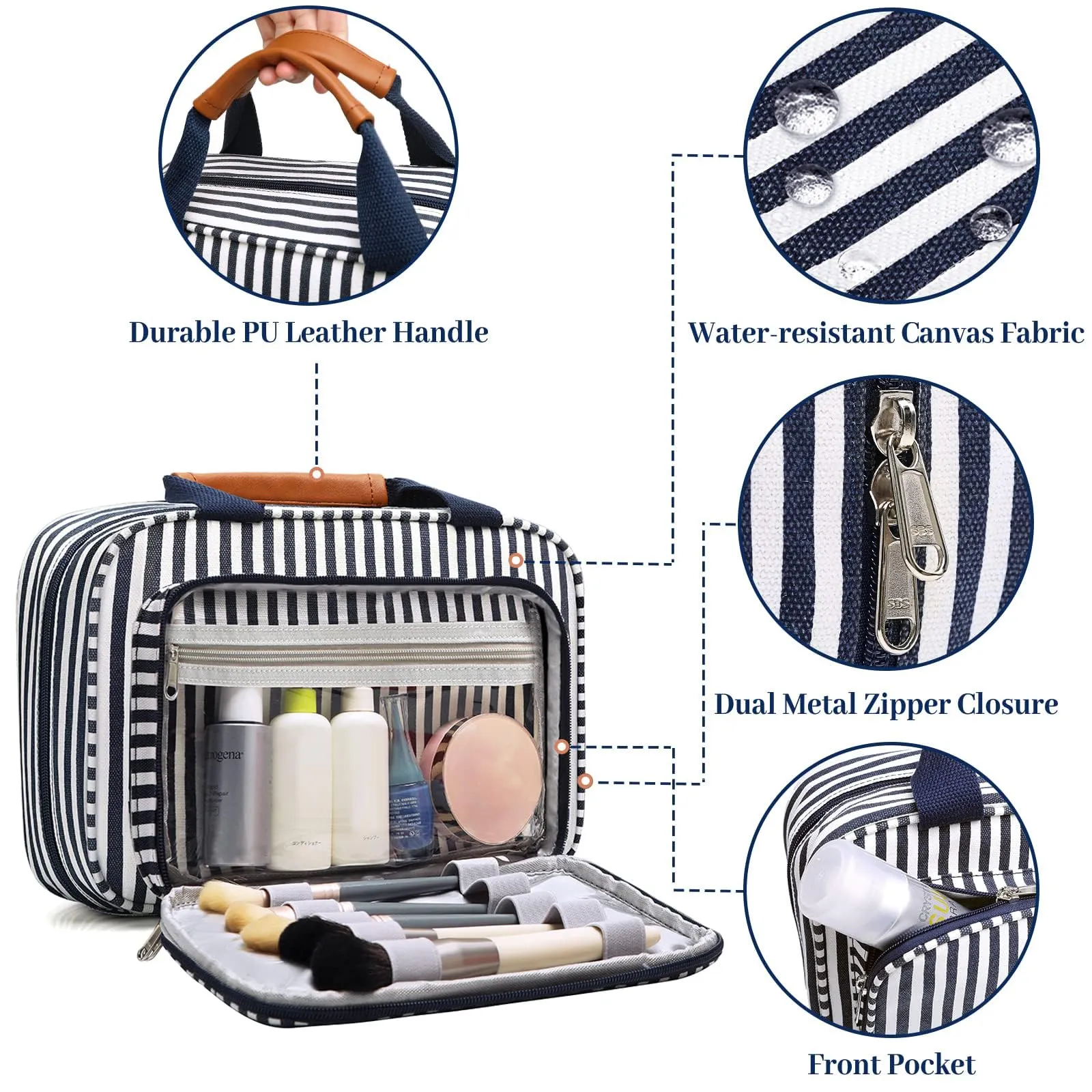 Toiletry Bag for Women Large Capacity Hanging Travel Toiletry Organizer for Traveling Women with 4 Compartments & 1 Hanging Hook Travel Comestic Makeup Bag for Full Size Toiletries