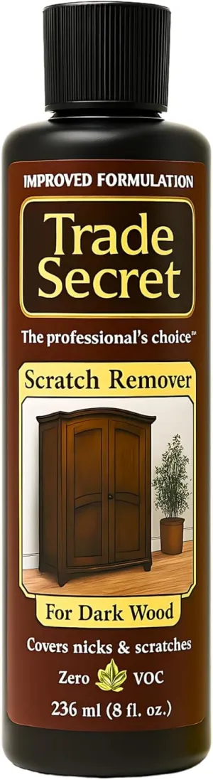 Trade Secret Scratch Remover for Real Wood Furniture & Floors – Dark Wood Scratch Concealer, Covers Nicks, Scuffs & Dogs, Cats Scratches, Marks, Minor Defects