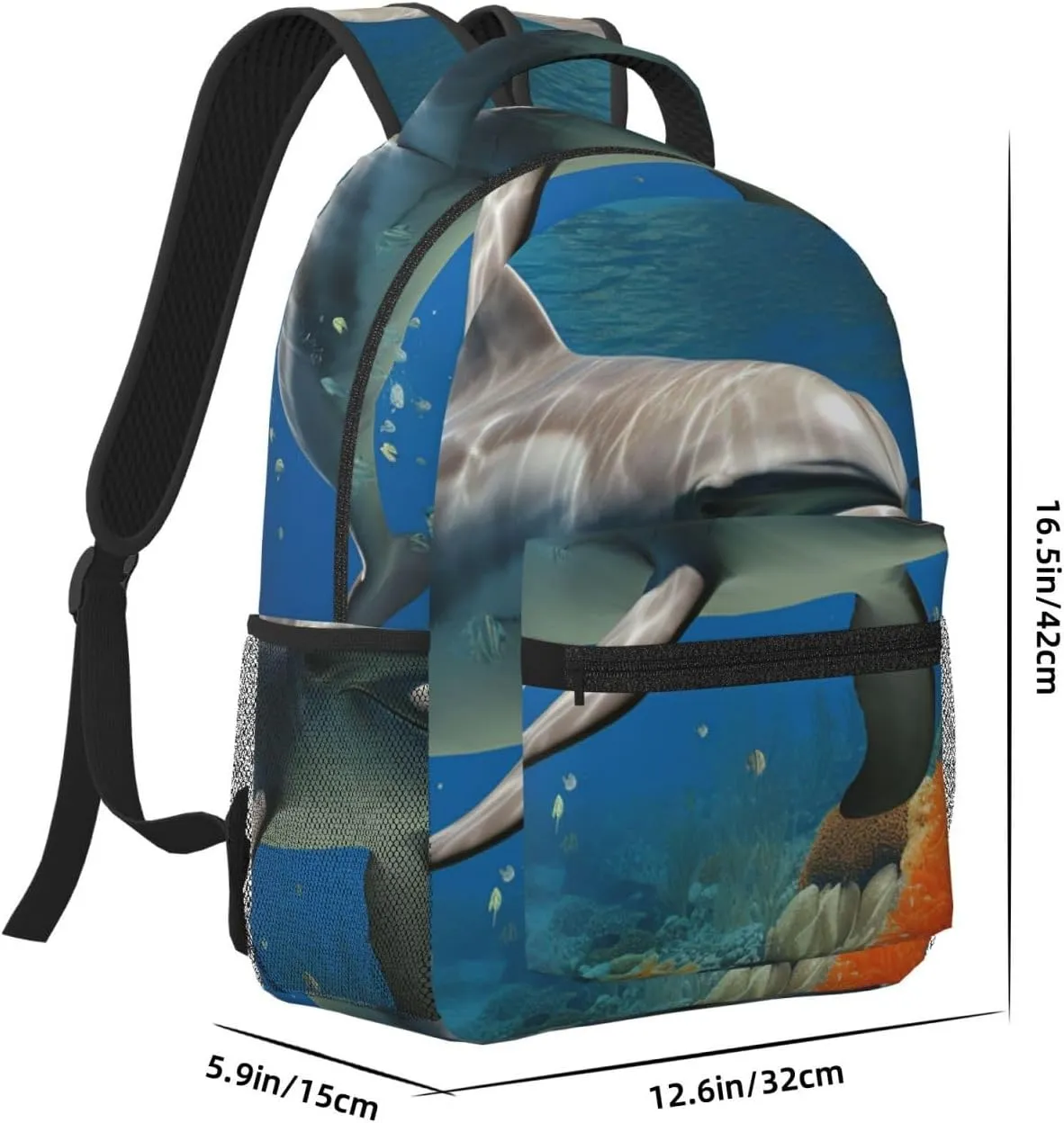 Travel Backpack for Women Carry on Backpack Dolphins Blue Lightweight Laptop Backpack for Men