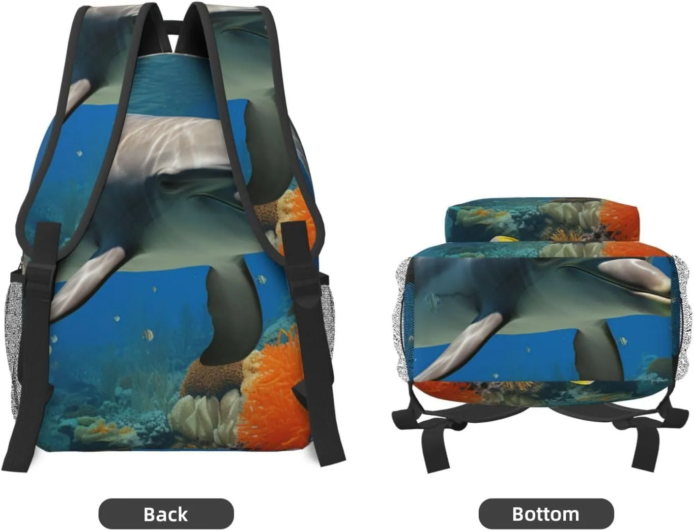 Travel Backpack for Women Carry on Backpack Dolphins Blue Lightweight Laptop Backpack for Men