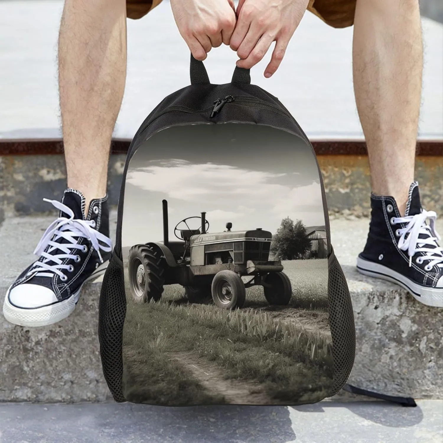 Travel Backpack Tractor Agriculture Tranquil Carry on Backpack Lightweight Business 16inches Laptop Backpack for Men Women