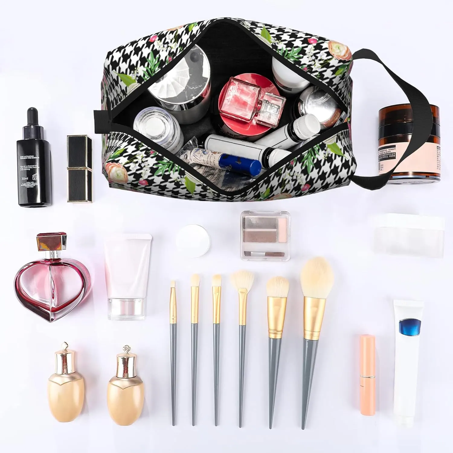 Travel Bag for Toiletries Pink Flowers Travel Toiletry Bag,Large Capacity Portable Travel Cosmetic Bag for Women and Men Daily Storage Pouch