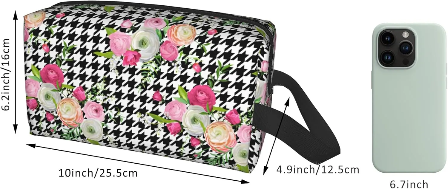 Travel Bag for Toiletries Pink Flowers Travel Toiletry Bag,Large Capacity Portable Travel Cosmetic Bag for Women and Men Daily Storage Pouch
