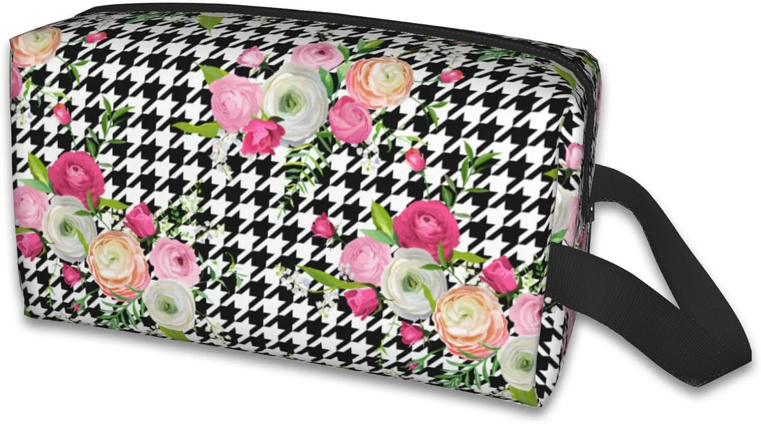 Travel Bag for Toiletries Pink Flowers Travel Toiletry Bag,Large Capacity Portable Travel Cosmetic Bag for Women and Men Daily Storage Pouch