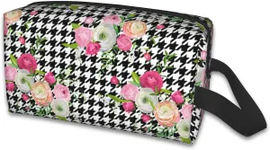 Travel Bag for Toiletries Pink Flowers Travel Toiletry Bag,Large Capacity Portable Travel Cosmetic Bag for Women and Men Daily Storage Pouch