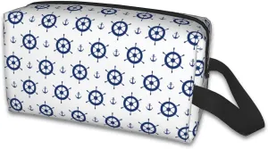 Travel Cosmetic Bag Anchors and Steering Wheels Travel Makeup Bag Large Organizer Toiletries Makeup Brush Beauty Accessories Creative Toiletry Bag for Men and Women