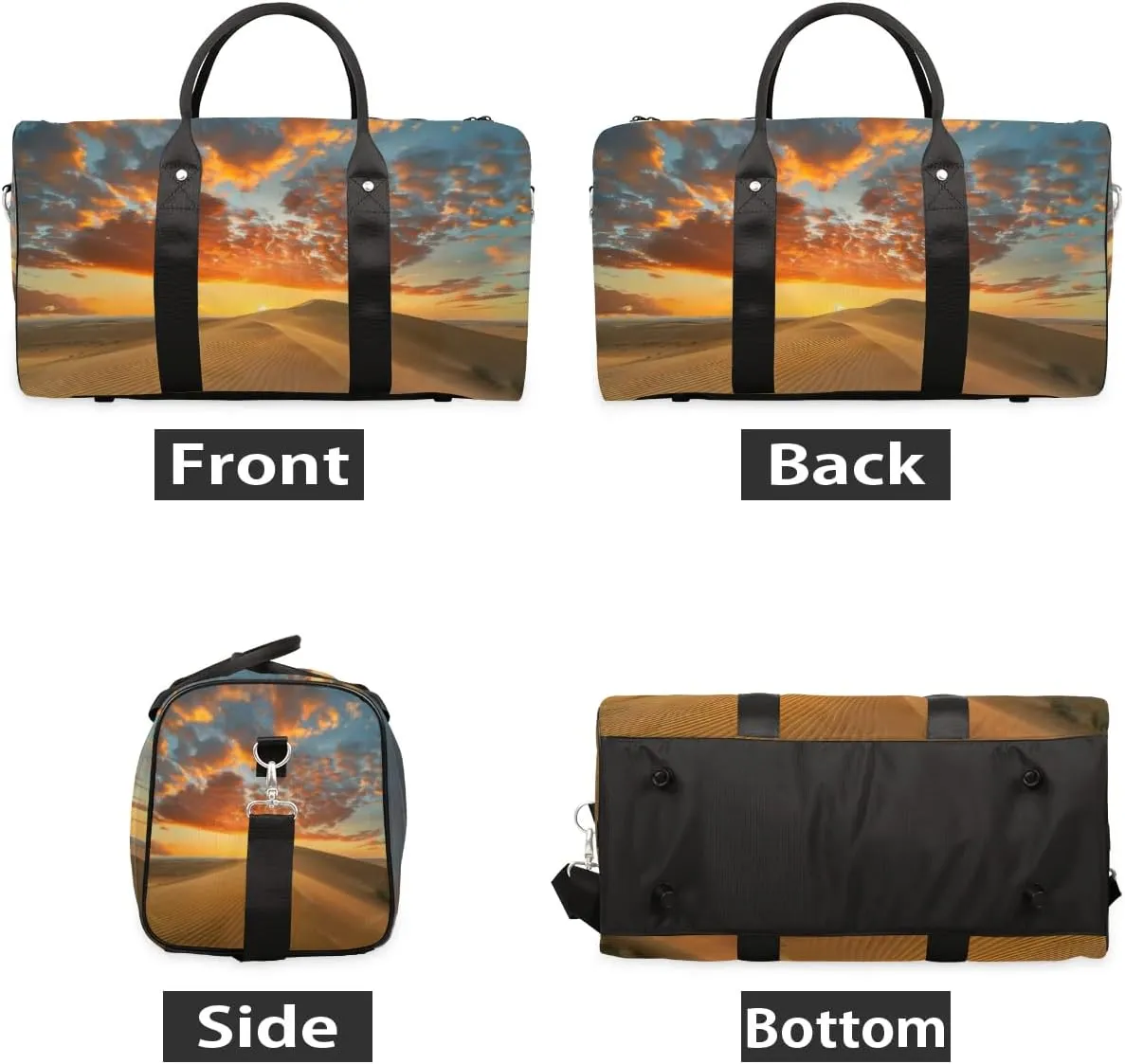 Travel Duffel Bag, Desert Scenic Sports Tote Gym Bag Foldable Western Aztec Weekender Bag Carry on Luggage Handle Bag Overnight Shoulder Bag for Women Men,A-1895