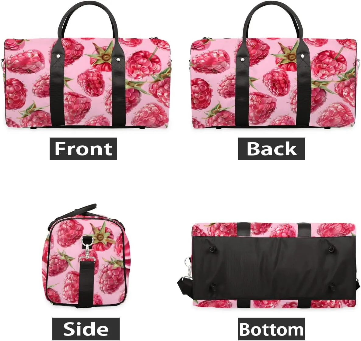 Travel Duffel Bag, Fruit Strawberry Sports Tote Gym Bag Foldable Western Aztec Weekender Bag Carry on Luggage Handle Bag Overnight Shoulder Bag for Women Men,A-1876