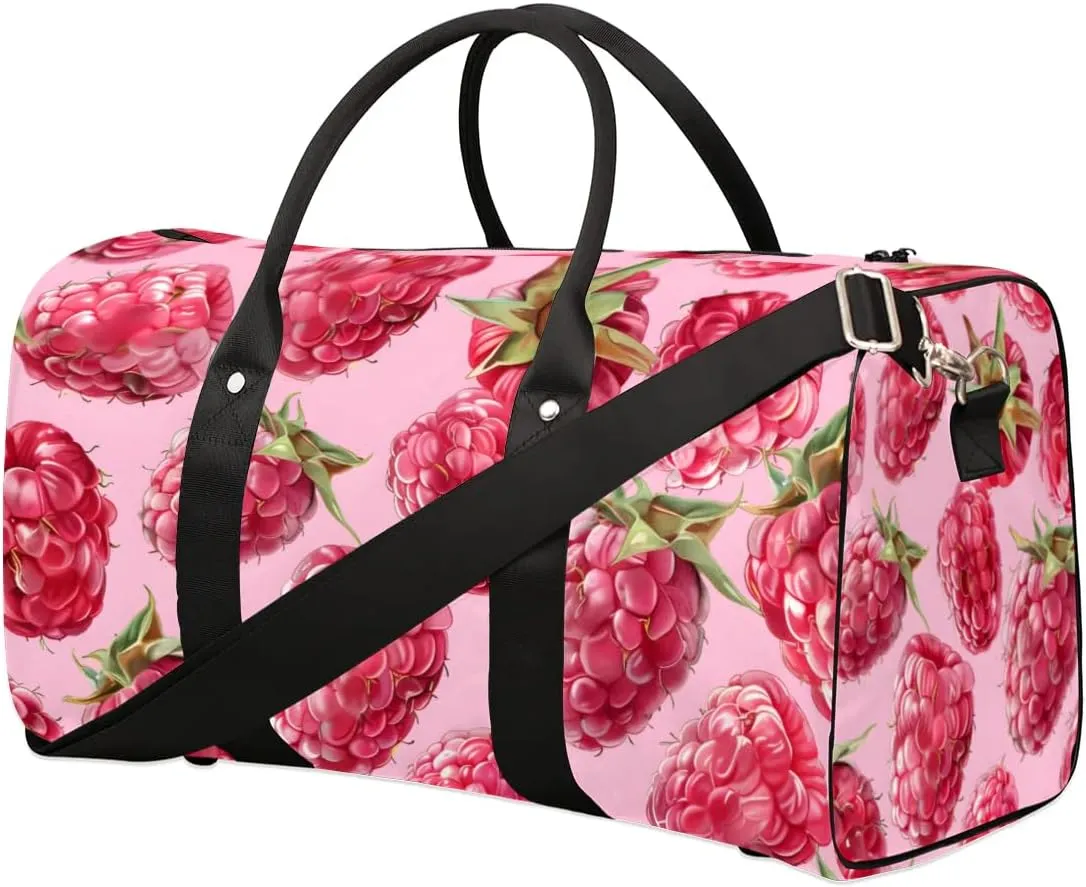 Travel Duffel Bag, Fruit Strawberry Sports Tote Gym Bag Foldable Western Aztec Weekender Bag Carry on Luggage Handle Bag Overnight Shoulder Bag for Women Men,A-1876