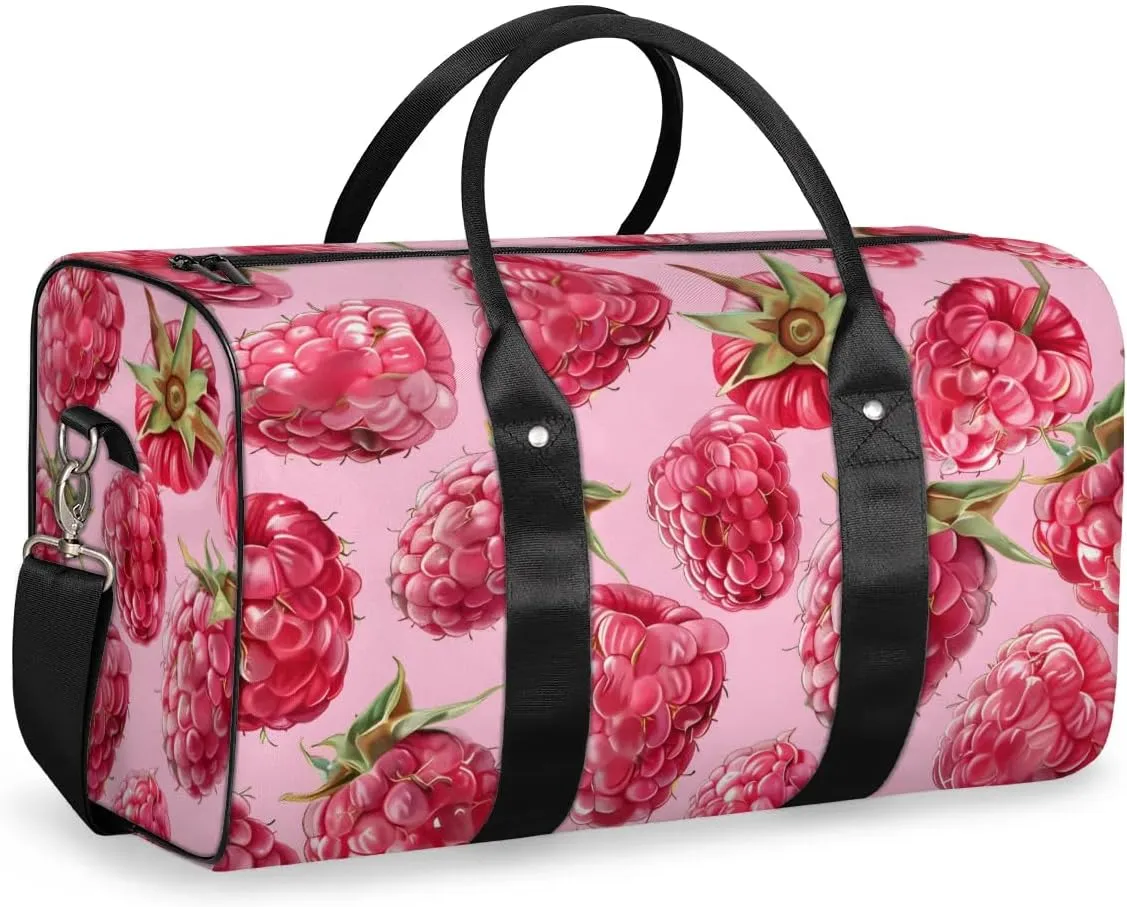 Travel Duffel Bag, Fruit Strawberry Sports Tote Gym Bag Foldable Western Aztec Weekender Bag Carry on Luggage Handle Bag Overnight Shoulder Bag for Women Men,A-1876