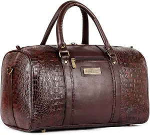 Travel Duffel Bag Luggage Cabin Luggage Weekender Bag 27 LTR (Dark Brown) design suitable for both men and women Travel Bag For Gift