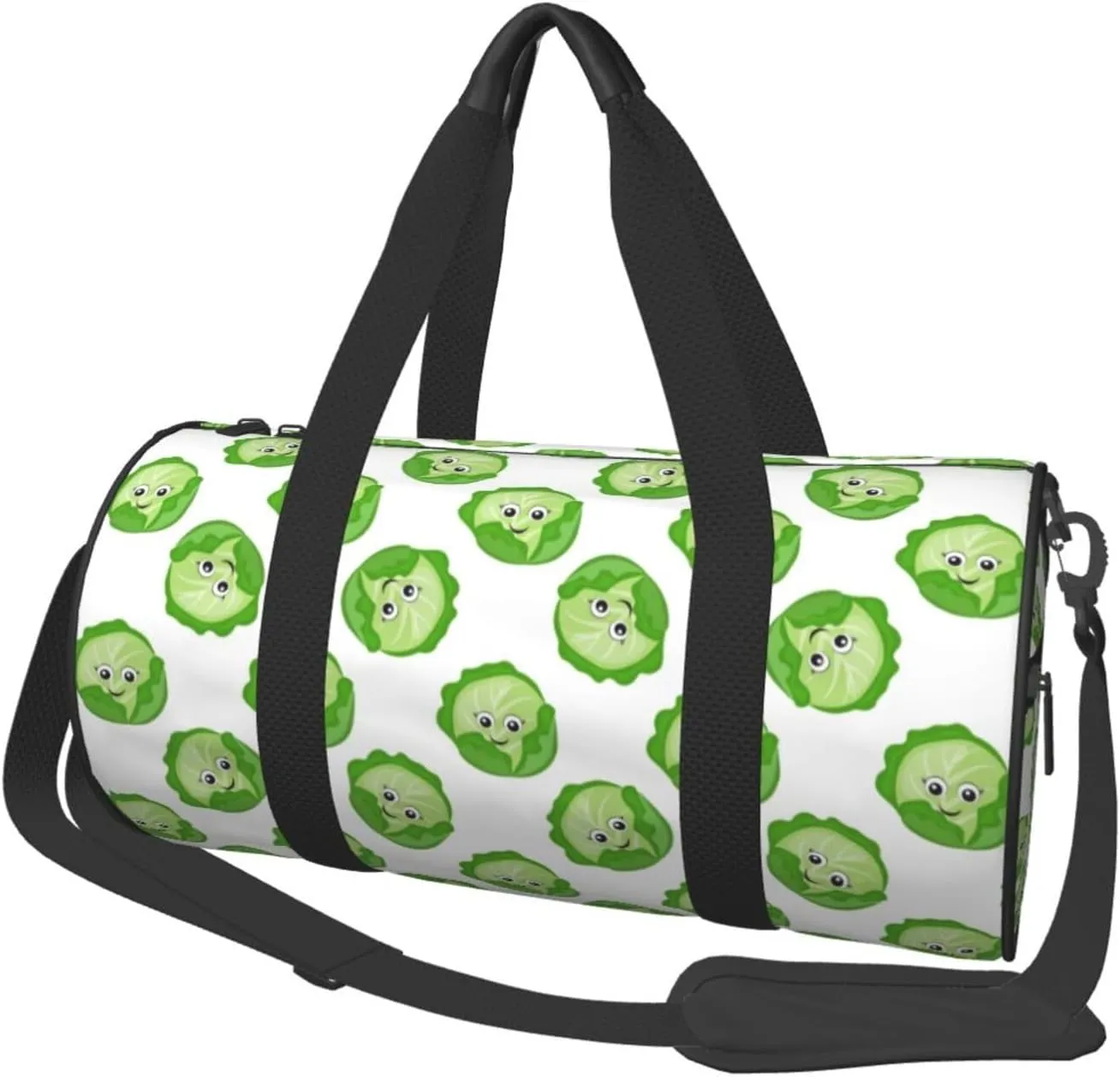 Travel Duffle Bag, bright cabbage cute eyes funny Sports Gym Bag for Women Men, Carry On Bag Weekender Overnight Duffel Bag, Personal Item Travel Bag