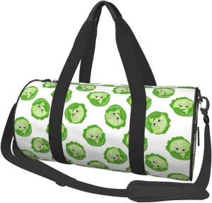 Travel Duffle Bag, bright cabbage cute eyes funny Sports Gym Bag for Women Men, Carry On Bag Weekender Overnight Duffel Bag, Personal Item Travel Bag