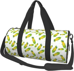 Travel Duffle Bag, Cute Green Leaves Corn Sports Gym Bag for Women Men, Carry On Bag Weekender Overnight Duffel Bag, Personal Item Travel Bag