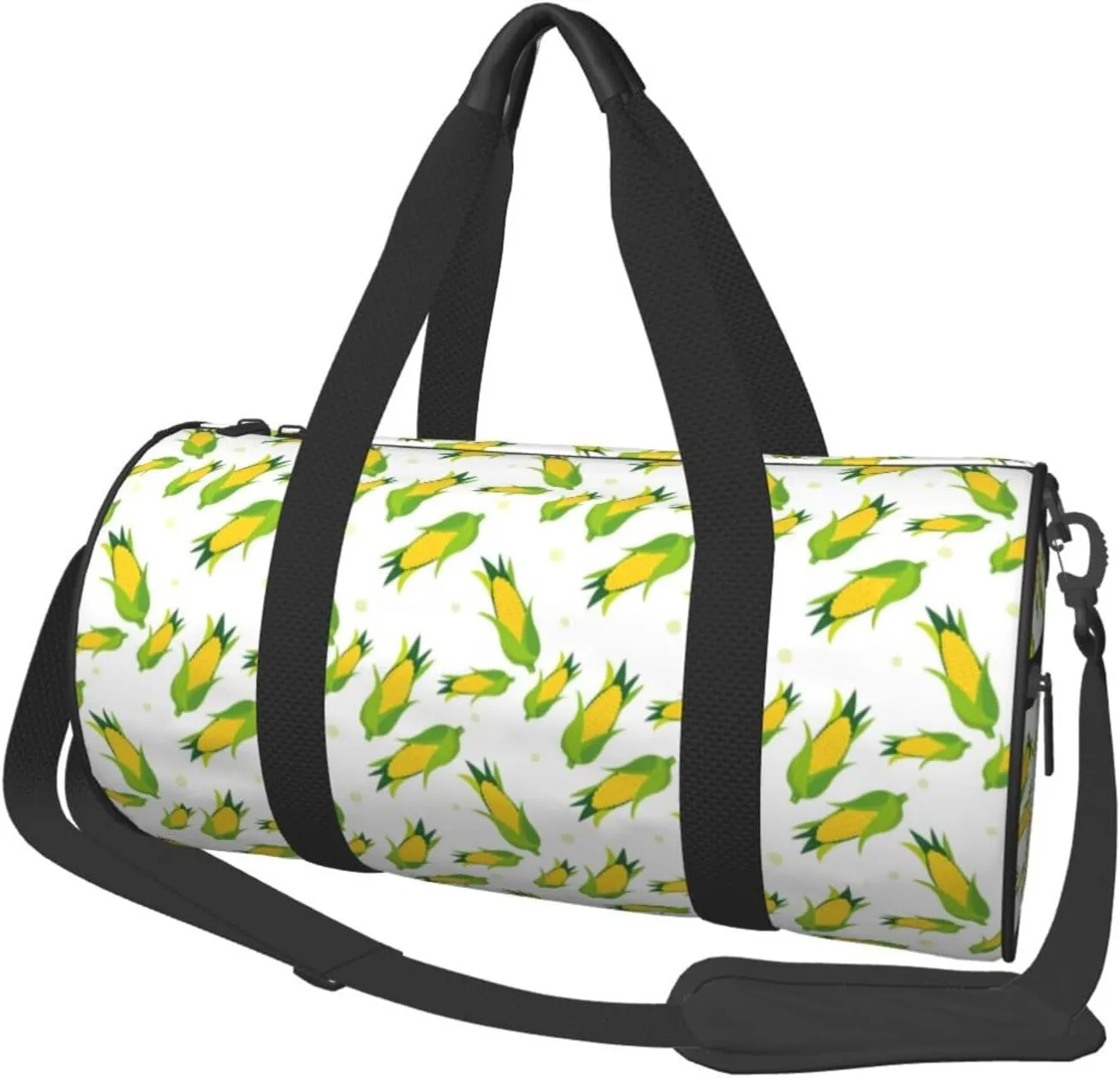 Travel Duffle Bag, Cute Green Leaves Corn Sports Gym Bag for Women Men, Carry On Bag Weekender Overnight Duffel Bag, Personal Item Travel Bag