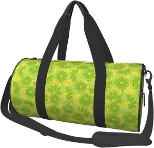 Travel Duffle Bag, Cute Limes Kelly Green Sports Gym Bag for Women Men, Carry On Bag Weekender Overnight Duffel Bag, Personal Item Travel Bag