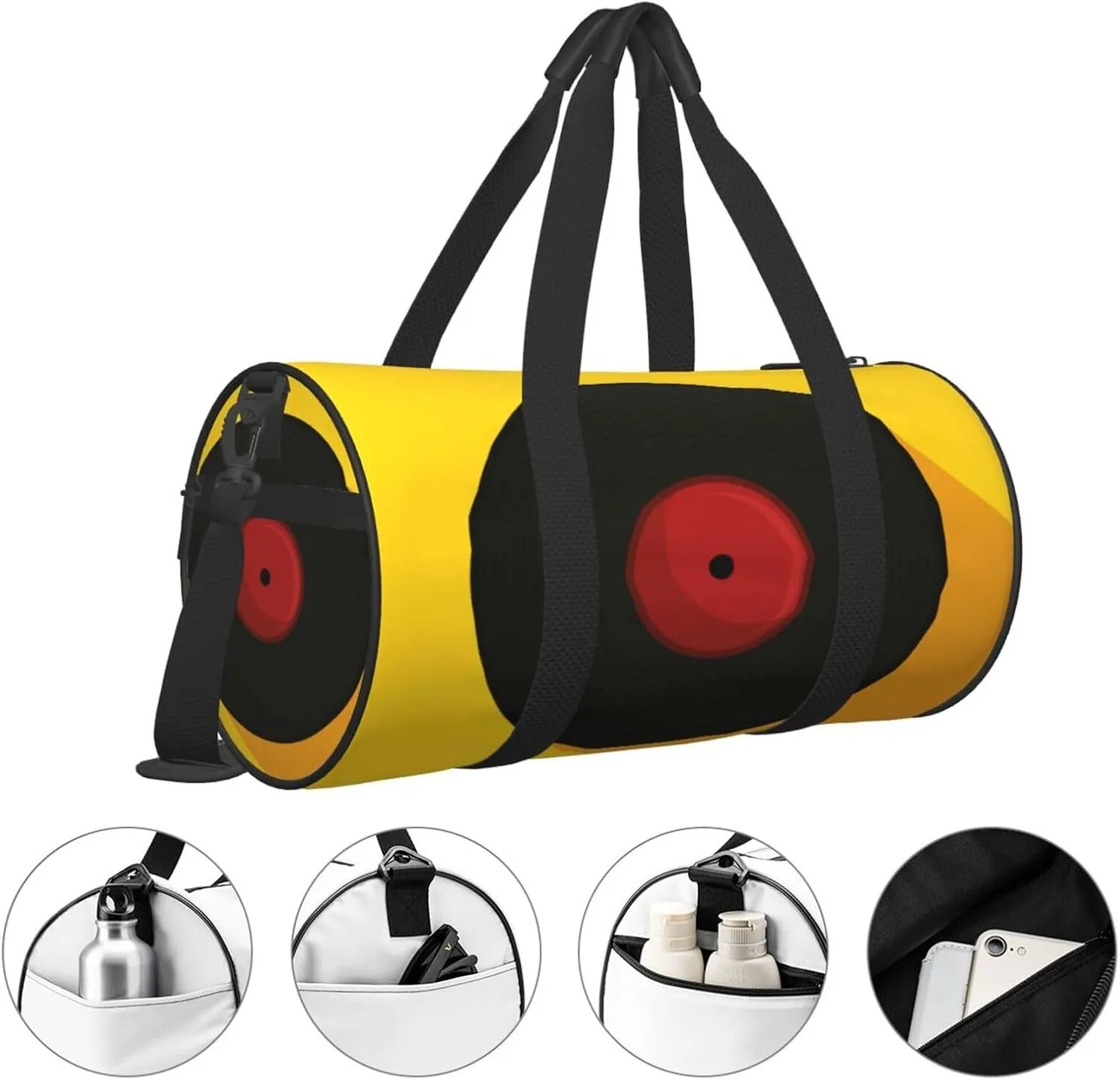 Travel Duffle Bag for Men Women, Vinyl Music Record Duffle Bags for Sport Gym Overnight Luggage