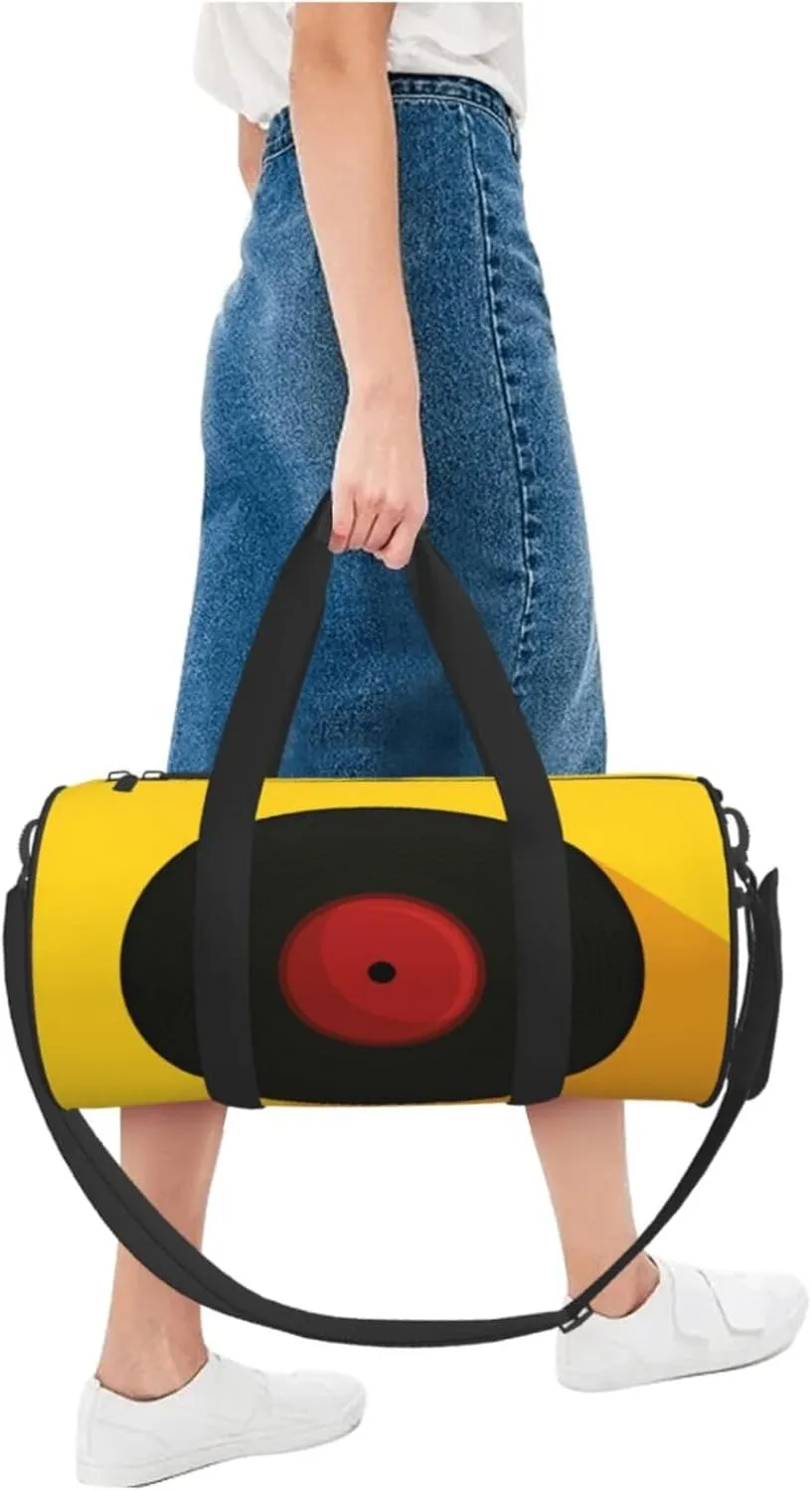 Travel Duffle Bag for Men Women, Vinyl Music Record Duffle Bags for Sport Gym Overnight Luggage