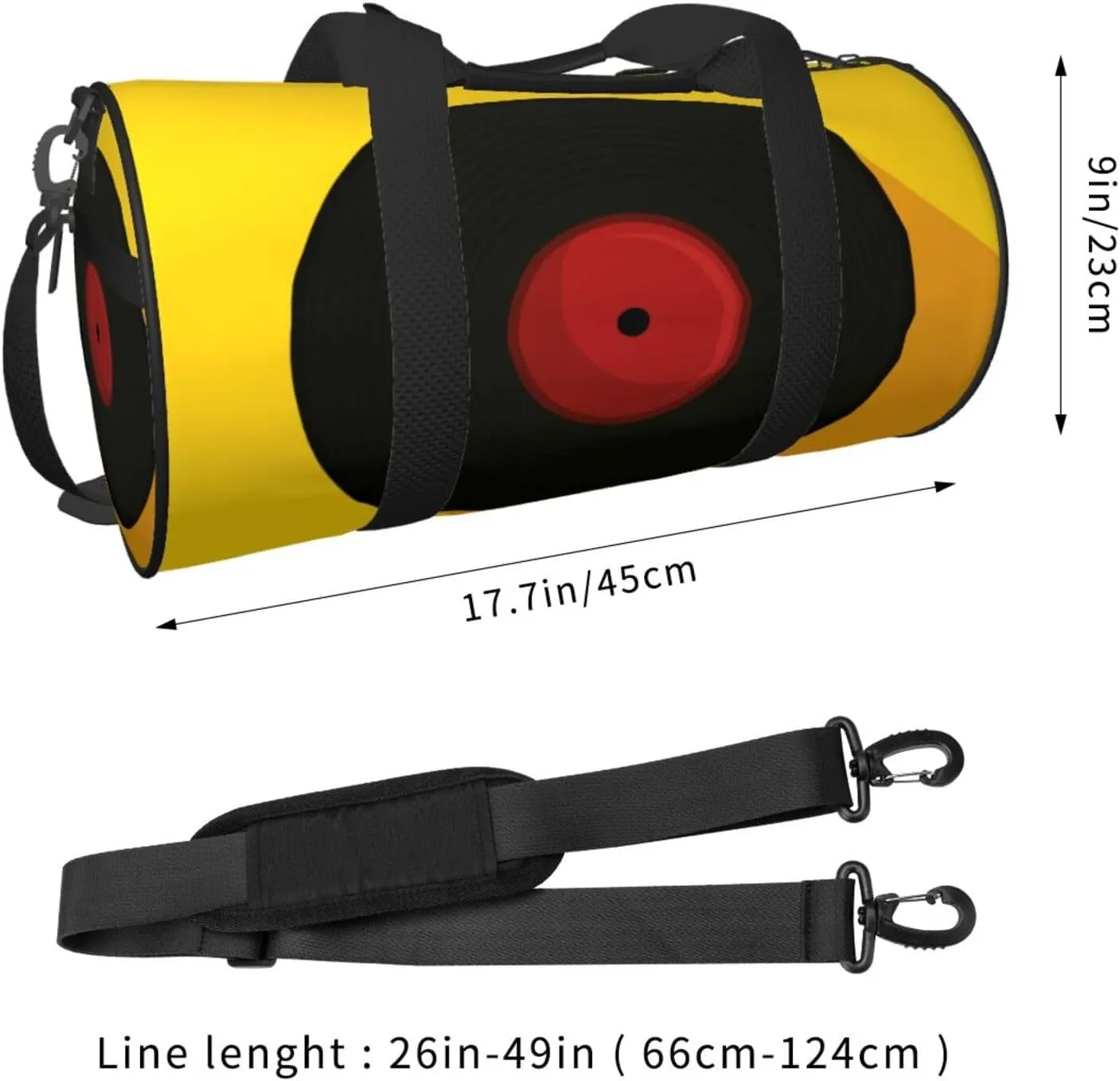 Travel Duffle Bag for Men Women, Vinyl Music Record Duffle Bags for Sport Gym Overnight Luggage