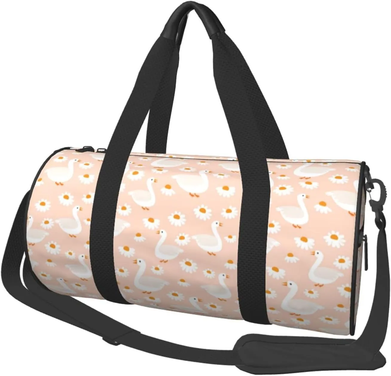 Travel Duffle Bag, Geese and Flower Sports Gym Bag for Women Men, Carry On Bag Weekender Overnight Duffel Bag, Personal Item Travel Bag