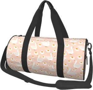 Travel Duffle Bag, Geese and Flower Sports Gym Bag for Women Men, Carry On Bag Weekender Overnight Duffel Bag, Personal Item Travel Bag