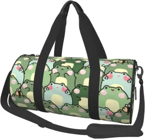 Travel Duffle Bag, shy frog Sports Gym Bag for Women Men, Carry On Bag Weekender Overnight Duffel Bag, Personal Item Travel Bag
