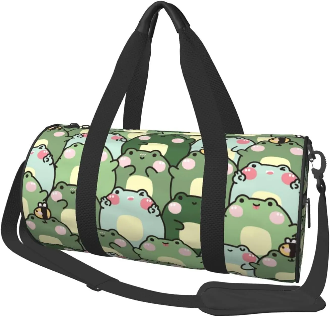 Travel Duffle Bag, shy frog Sports Gym Bag for Women Men, Carry On Bag Weekender Overnight Duffel Bag, Personal Item Travel Bag