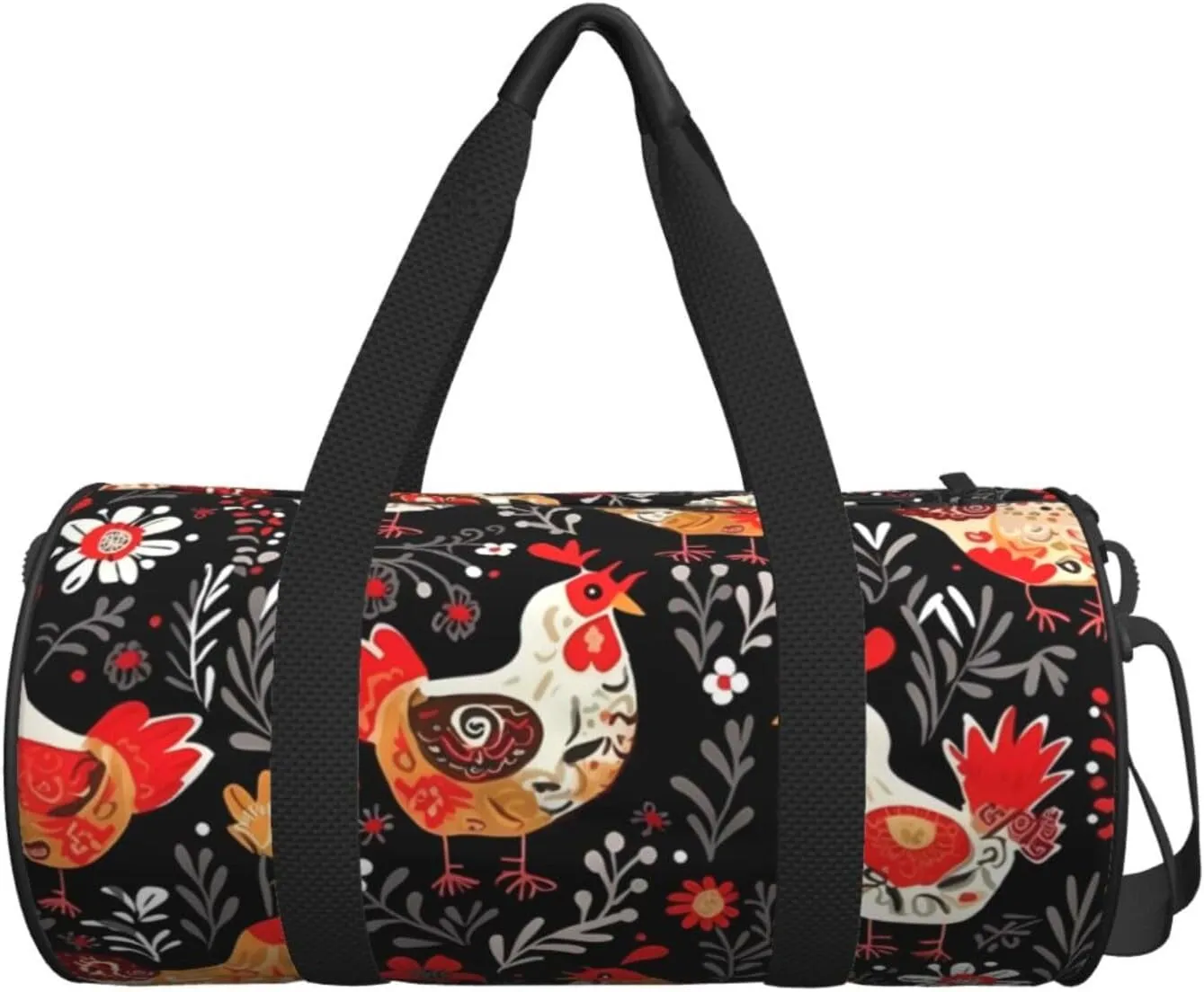 Travel Duffle Bag Weekender Bags For Men Women With Shoe Compartment Large Capacity Weekender Overnight Bag Cute Rooster Chickens Carry On Tote Bags Sport Gym Bag For Travel Yoga