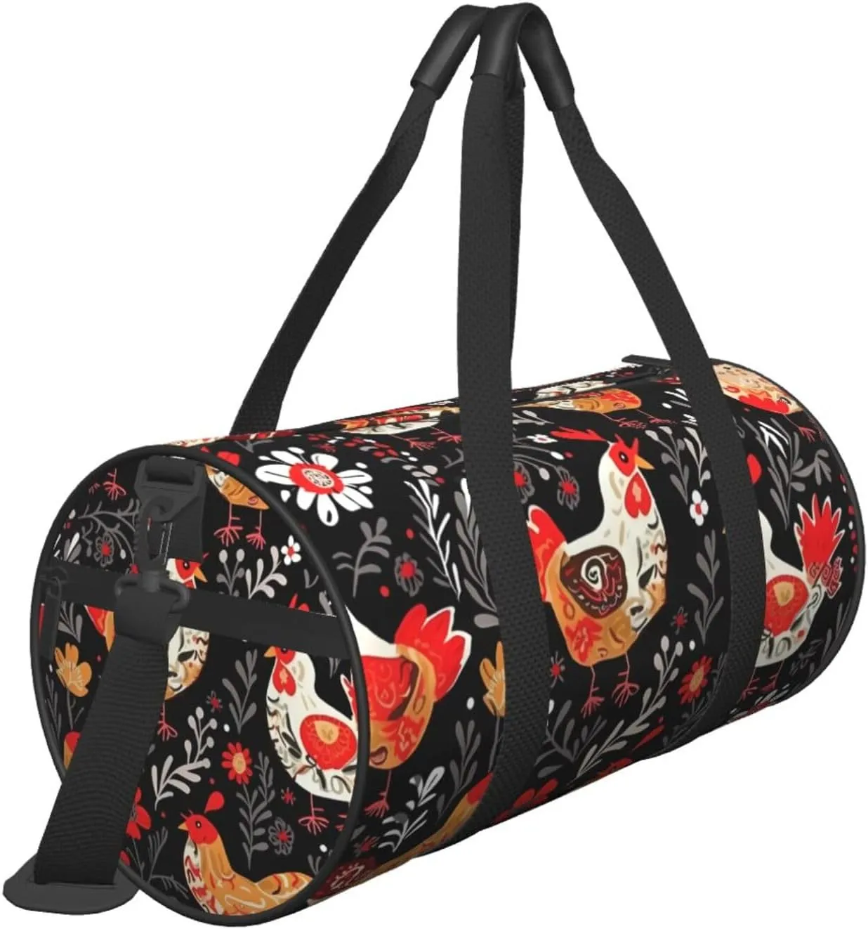 Travel Duffle Bag Weekender Bags For Men Women With Shoe Compartment Large Capacity Weekender Overnight Bag Cute Rooster Chickens Carry On Tote Bags Sport Gym Bag For Travel Yoga