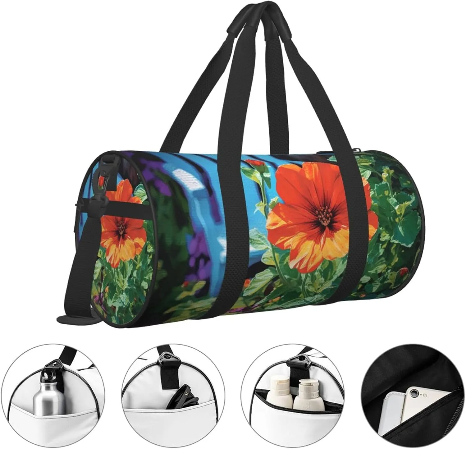 Travel Duffle Bag Weekender Bags For Men Women With Shoe Compartment Large Capacity Weekender Overnight Bag Garden Flower Carry On Tote Bags Sport Gym Bag For Travel Yoga