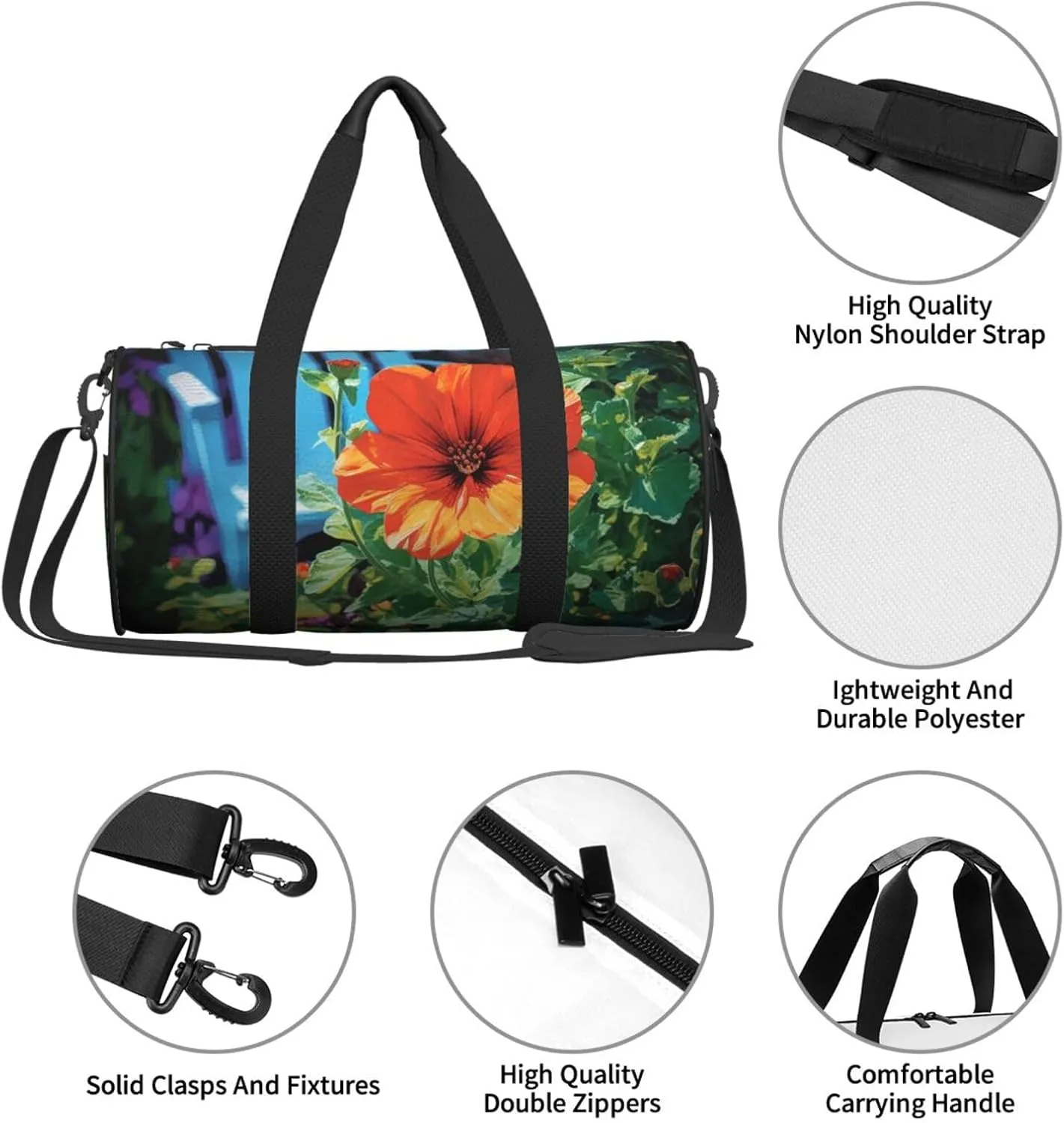 Travel Duffle Bag Weekender Bags For Men Women With Shoe Compartment Large Capacity Weekender Overnight Bag Garden Flower Carry On Tote Bags Sport Gym Bag For Travel Yoga