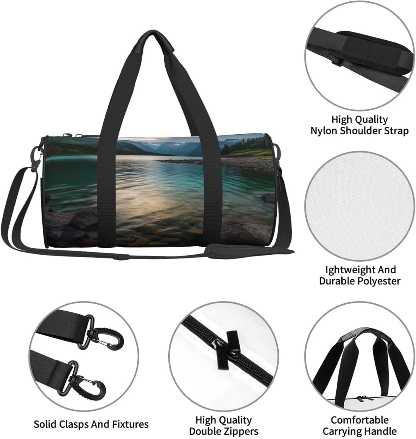 Travel Duffle Bag Weekender Bags For Men Women With Shoe Compartment Large Capacity Weekender Overnight Bag Glacier National Park Carry On Tote Bags Sport Gym Bag For Travel Yoga